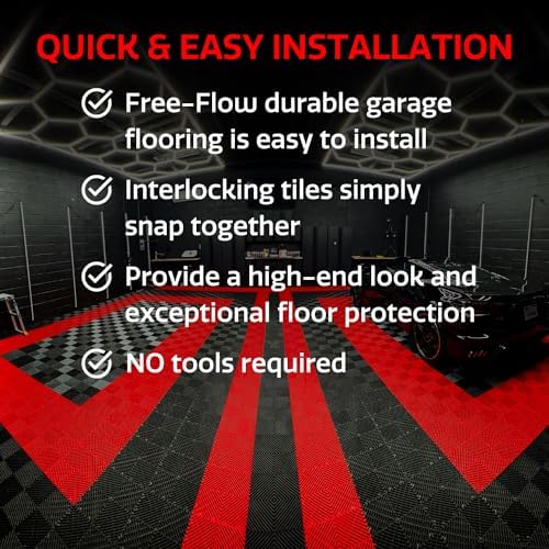 SnapLock RaceDeck Free-Flow 12"x12" Garage Tiles, 24pk, Graphite - Image 2