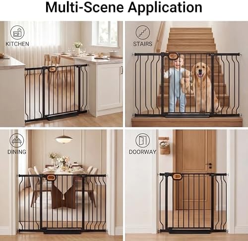 76.4-85.5 Inch Extra Wide Baby Gate Pressure Mounted for Stairs Doorways - Image 7