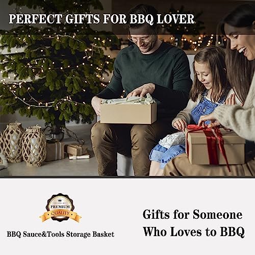 BBQ Caddy Grill Tools Storage Basket with Paper Towel Holder, - Image 6