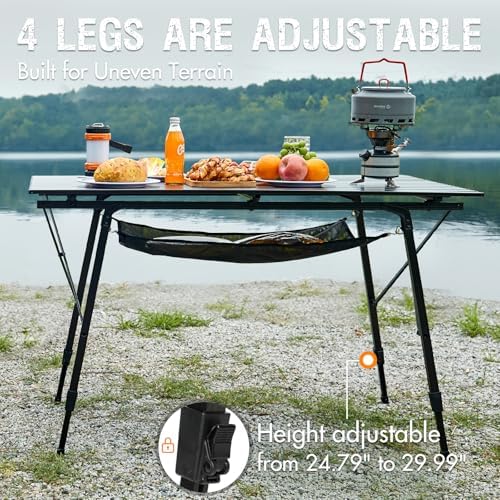 Portal Camping Table, Folding Aluminum Table with Carry Bag for Outdoor Use - Image 4