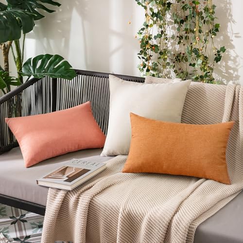 MIULEE Decorative Outdoor Pillow Covers Lumbar Waterproof 12x20 Blush Pink - Image 5