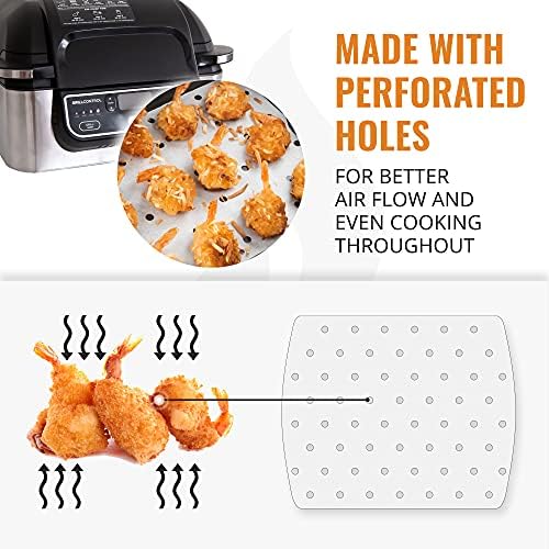 Air Fryer Parchment Paper For Ninja Foodi Grill 5-in-1 AG301, 4qt Ninja Foodi Accessories, AirFryer Accessories, 100pcs Air Fryer Liners, Heat Resistant Mat for Cookware by INFRAOVENS - Image 3