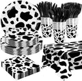 Kochorie 169 Pieces Cow Print Party Supplies Farm Animal Tableware Set by Kochorie
