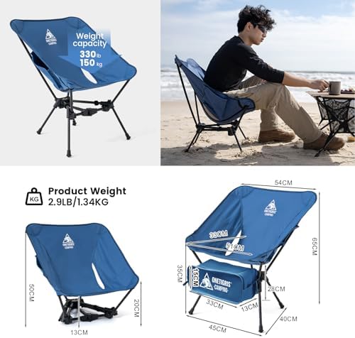 ONETIGRIS Tigerblade Camping Chair, Lightweight Folding Backpacking Hiking Chair, Compact Portable 330 lbs Capacity - Image 3