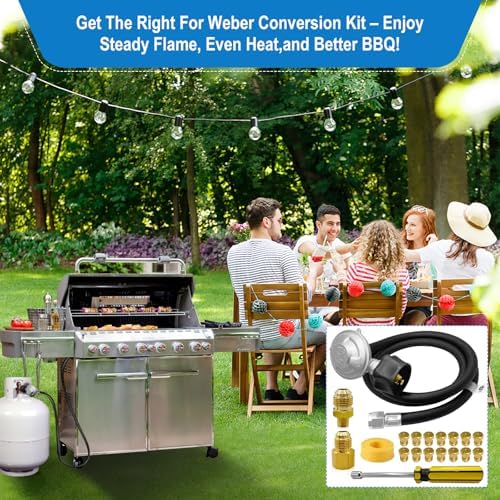 Natural Gas to Propane Conversion Kit for Weber Genesis,Genesis II,for Weber Spirit II 310/315/210–Includes 5FT Propane Regulator Hose for Weber Grills,14 Orifices (3 Sizes),3/8”Fittings and Tools. - Image 7