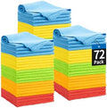 Microfiber Towels for Cars, 72 Pack Microfiber Cleaning Cloths, 11.5"*11.5" Cleaning Rags Towels Bulk Absorbent Lint-Free, All-Purpose for Bar, Office, Household Cleaning by HOMERHYME