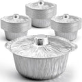 Ziliny 24 Pcs Disposable Aluminum Pot with Lid Foil,121.7 oz by Ziliny