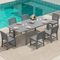 SERWALL Outdoor Patio Dining Set for 6, Grey by SERWALL