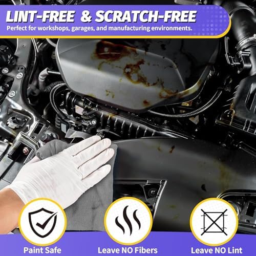 Microfiber Cleaning Cloth, 200 Pack Grey Cleaning Rags Microfiber Towel Bulk Absorbent Lint-Free Wash Cloths, All-Purpose Towels for Cars, Shop, Automotive, Garage, Home & Kitchen - Image 2