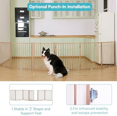 No Pawblems Freestanding Dog Gate with Door for Indoor & Outdoor, 30'' Tall - Image 5