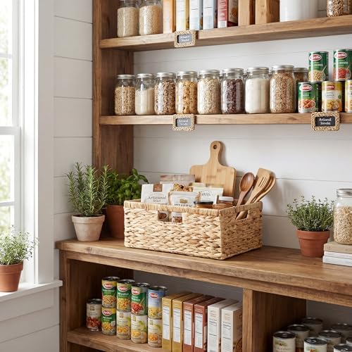 GRANNY SAYS Wicker Baskets with Handle, Large Wicker Storage Baskets, 1Pack - Image 5