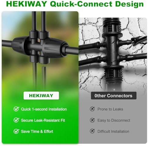 1/2 Inch to 1/4 Inch Barbed Tee Connectors, Drip Irrigation Reducing T Fittings for Main Line to Branch Line Conversion, Quick-Install Leak-Free Irrigation Connectors, 6 Pack - Image 4