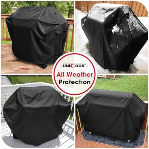 Unicook 55 Inch Grill Cover for Outdoor Grill, Heavy Duty Waterproof, Black - Image 2