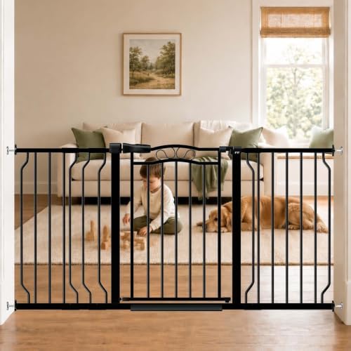 Fairy Baby 53.1"-62.5" Extra Wide Baby Gates for Doorways Pressure Mounted by FairyBaby