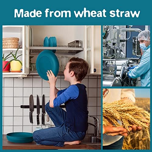 Teivio 32-Piece Plates and Bowls Sets for 8, Wheat Straw Dinnerware Sets - Image 7