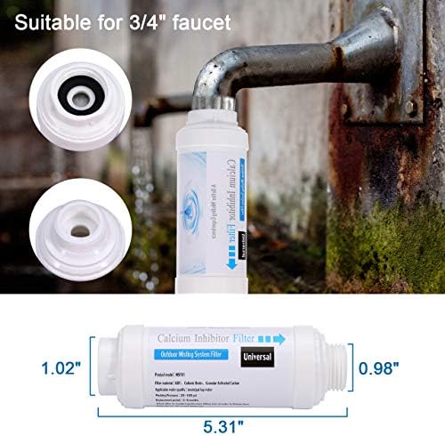 CozyCabin Pack of 2 Mist Calcium Inhibitor Filter Outdoor Misting System Filter, Prevent Nozzles Clogging for Garden Patio Mister - Image 5