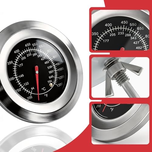 3" Smoker Temperature for Blackstone Tailgater Combo 1555 Grill, Grill Thermometer Gauge for Blackstone Tailgater Grill Griddle, 200°F to 1300°F Temp Gauge - Image 6