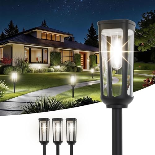JEJOT Solar Pathway Lights Outdoor Waterproof, 4 Pack Solar Walkway Lights by JEJOT