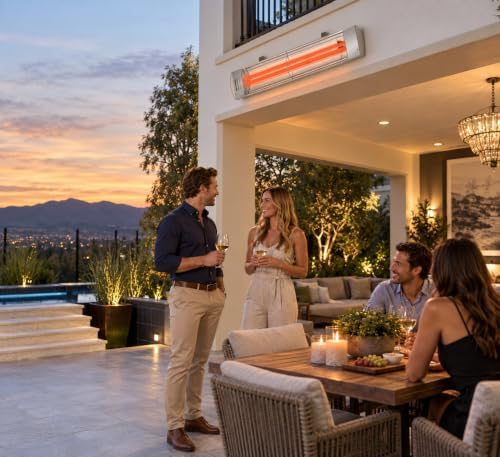 Infratech CD-6024 WH Stainless Steel Dual Element Electric Patio Heater, 61.25", 6000 Watt, 240 Volt, White Finish - Image 5