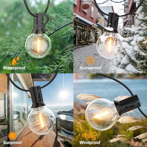 GPATIO Outdoor String Lights, 150FT G40 Bulbs Shatterproof Patio Lights, Waterproof Dimmable Hanging Outdoor Lights, Connectable LED Outside Lights for Backyard Yard Gazebo Porch Party - Image 2