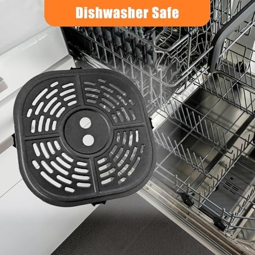 6QT Square Air Fryer Grill Plate for Bella Pro Series 6QT Digital Air Fryers, Upgraded Air Fryer Grill Pan Crisper Plate Tray Insert Grate Rack Grid for 6QT Bella Air Fryer, Dishwasher Safe - Image 5