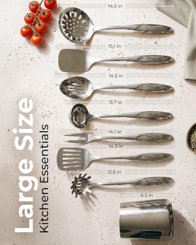 Zulay Kitchen Stainless Steel 8 Piece Cooking Utensil Set - Image 2