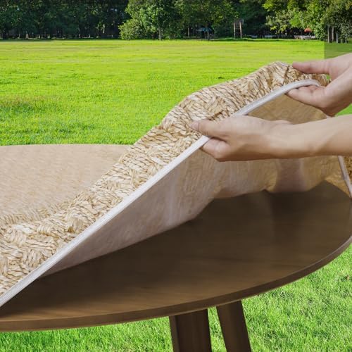 Romanstile Round Fitted Vinyl Tablecloth with Elastic Edge 100% Waterproof - Image 2