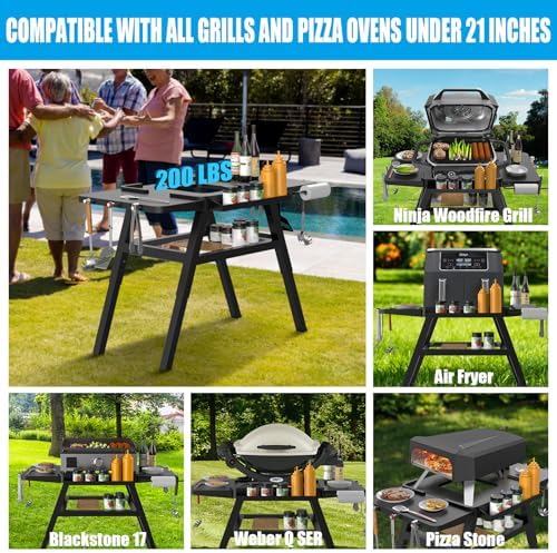 Adjustable Cart for Ninja Outdoor Woodfire Grill Stand OG700 OG800 OG900 - Image 5