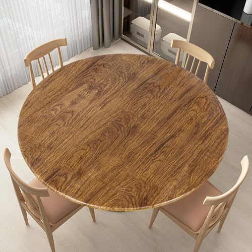 LUSHVIDA Round Tablecloth, Fitted Table Cloth for 36"-44" Tables, Pine by LUSHVIDA