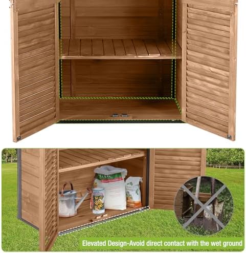 Outdoor Storage Shed Garden Cabinet with Strong Iron Frame Large Garden Shed with Floor,Waterproof - Image 6