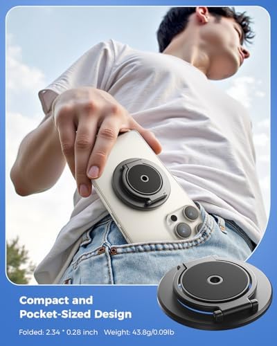 SUPERONE Dual Magnetic Phone Ring Holder, 1/4" Screw Tripod Mount Adapter - Image 5