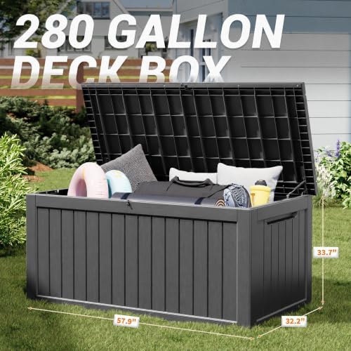KAMABOKO 280 Gallon Outdoor Storage Box Waterproof Deck Box for Patio - Image 2