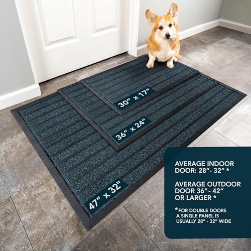 ubdyo Extra Durable Door Mat Outside Entrance (30" x 17", Bright Blue) - Image 3