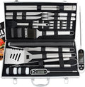 ROMANTICIST 28pcs BBQ Accessories Set with Thermometer - The Very Best Grill Gift on Birthday Wedding - Heavy Duty Stainless Steel Grill Set in Case for Outdoor Cooking Camping Grilling Smoking by ROMANTICIST