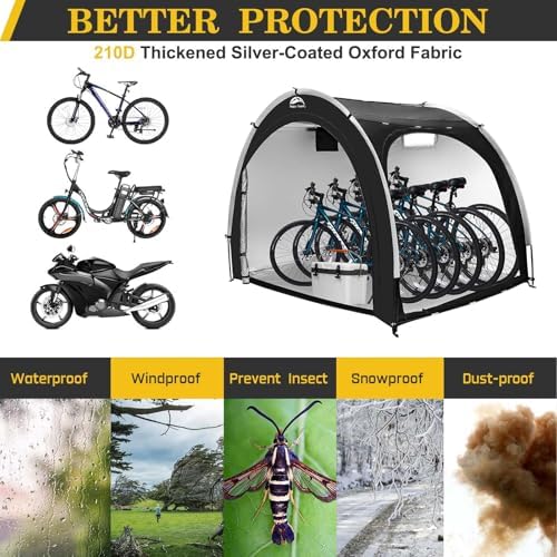 Happy Travel Bike Storage Shed Tent, Outdoor Portable Bicycle Storage Sheds - Image 4