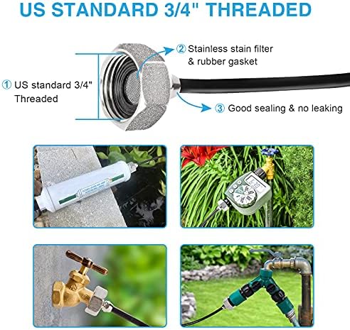 Bonviee 100FT Misters for Outside Patio, 28 Nozzles, 3/4 Inch Brass Adapter - Image 4