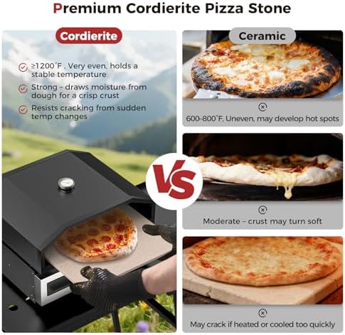 CAMPLUX Pizza Oven for Grill with Carry Bag, 14.8" × 13" Cordierite Stone - Image 4