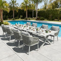 LayinSun 10 Pieces Outdoor Patio Dining Set, Aluminium Rectangular Dining Table and Wicker Rattan Chairs Set for Outside Backyard, Poolside by LayinSun