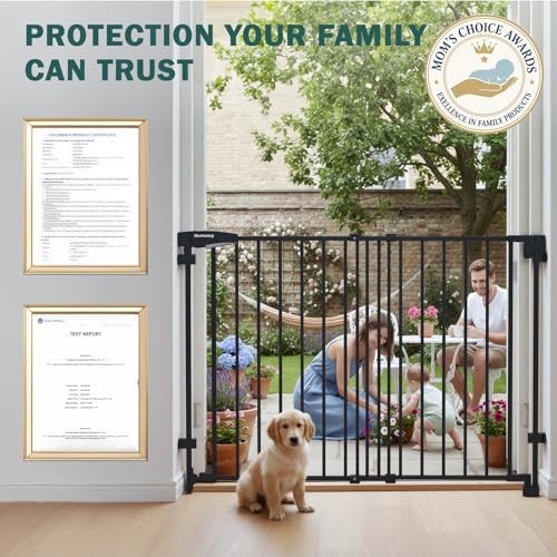Mumeasy 30" Tall Baby Gate for Stairs & Doorways, No Bottom Bar Dog Gate - Image 3