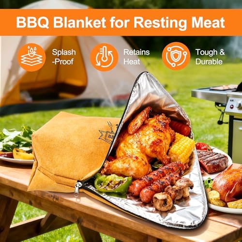 DY DECENT FAMILY BBQ Blanket for Resting Meat with Squeeze Bottle & Meat Press - Meat Resting Blanket for Brisket, Pork, Steak, Turkey - Grill Blanket for Outdoor Grill - Ideal BBQ Gift for Men Dad - Image 3