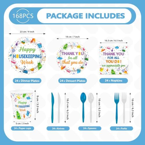168 Pcs Happy Housekeeping Week Decorations for Housekeepers, Serves 24 - Image 4