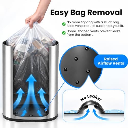SensorCan 13 Gallon Oval Sensor Trash Can, AC Adapter, AbsorbX Odor Filter - Image 5