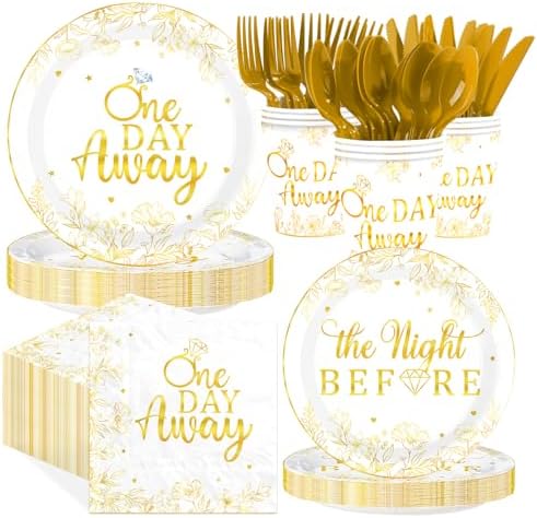 168 Pcs One Day Away Rehearsal Dinner Party Decorations Serves 24 by Greencian