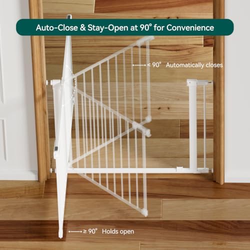 Babelio 31-46" Baby Gate for Stairs, PressGuard Pet Gate with Wide Door - Image 5
