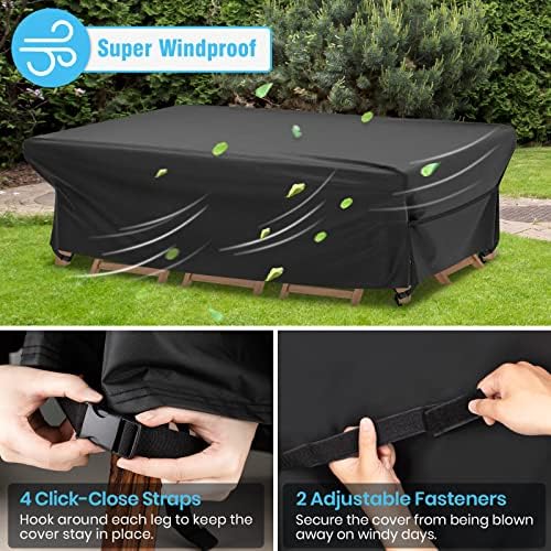 Patio Furniture Covers Waterproof Outdoor Table Cover 98"Lx78"Wx28"H - Image 4