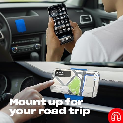 OCTOBUDDY Magnet - Dual Magnetic & Suction Phone Mount - Transparent - Image 5