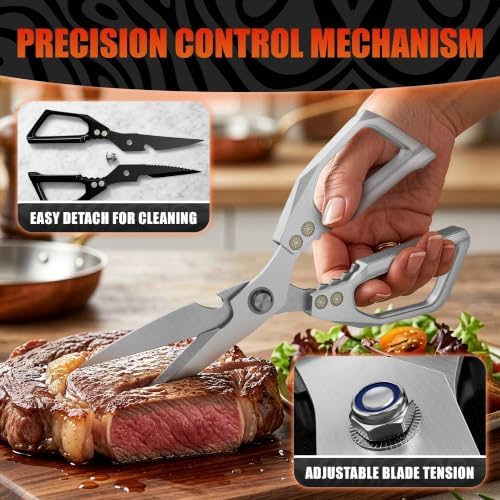 Stainless Steel Poultry Shears Set of 2, Aluminum Handles - Image 6