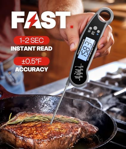 Instant Read Meat Thermometer Digital, Food Thermometer for Cooking, Grey - Image 2