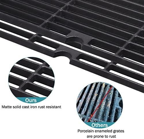 Criditpid Grill Grates for Charbroil Performance 5 Burner 463275517, 463274619 Replacement Parts, 18 Inch Cast Iron Cooking Grates for Char-Broil 463243518 463243519, 463275717, 463274419, 463274819 - Image 4