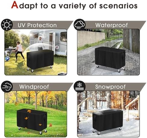 Outdoor Cart Cover for ELAFROS 550 lbs 2 Tier Plastic Utility Cart - Image 5